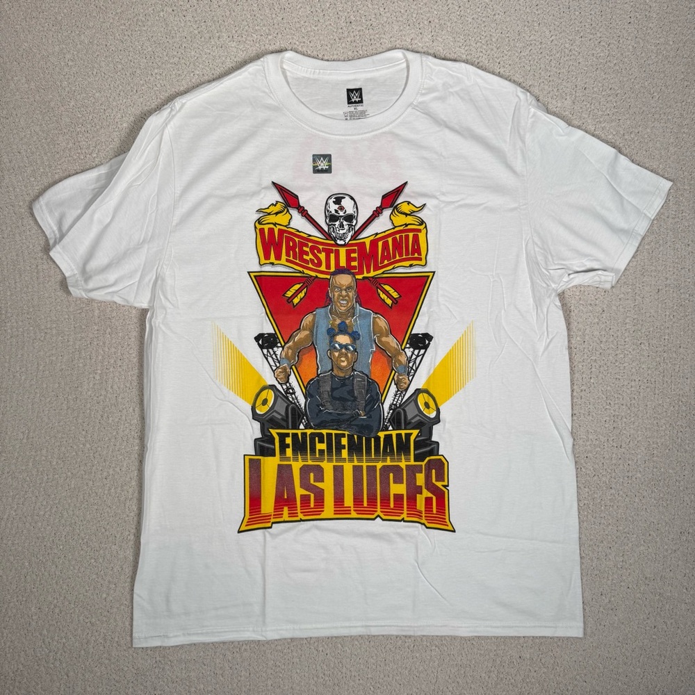 Bad Bunny 2021 WrestleMania Shirt Mens XL White Tampa Bay Damian Priest